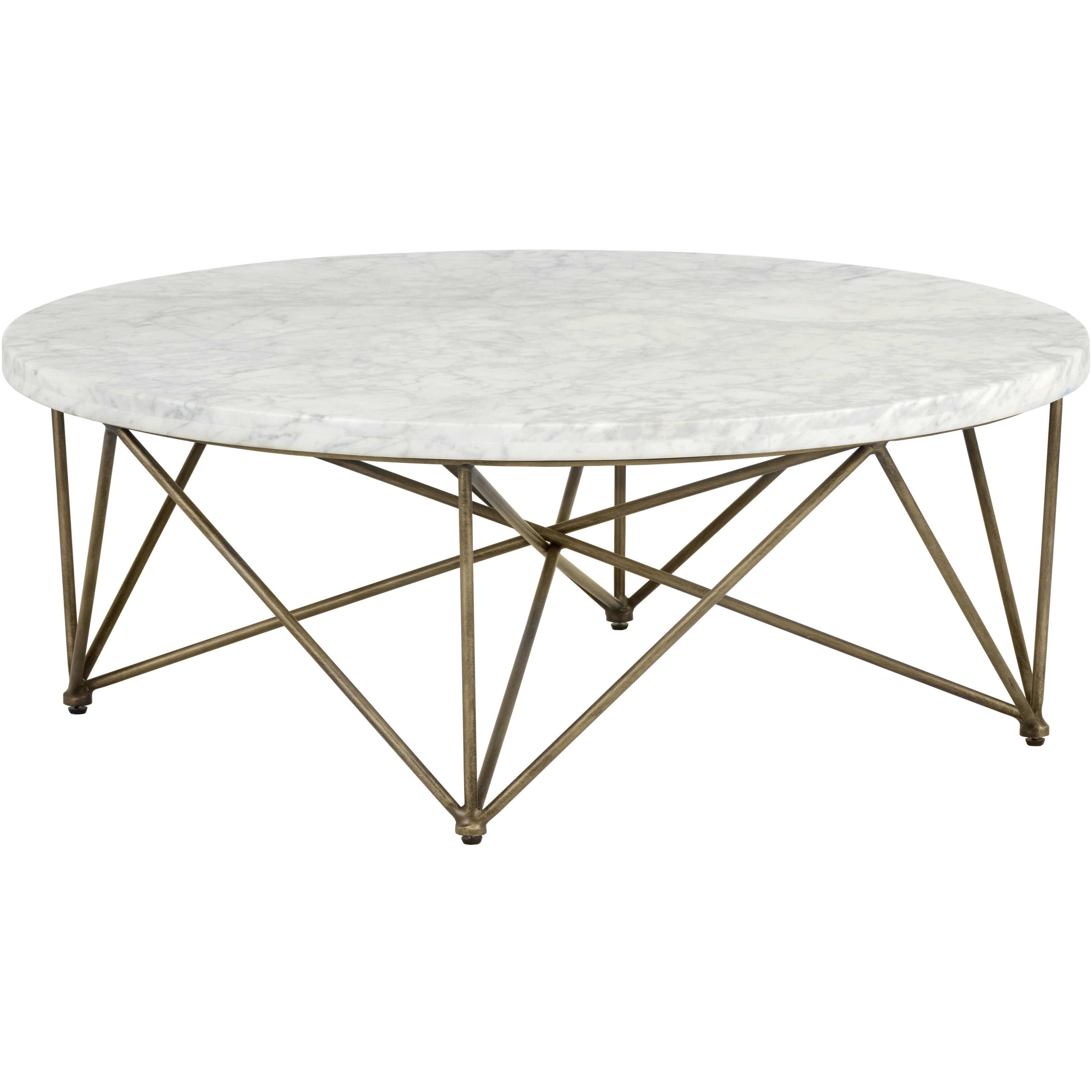 Skyy 40 X 15 inch White / Antique Brass Coffee Table